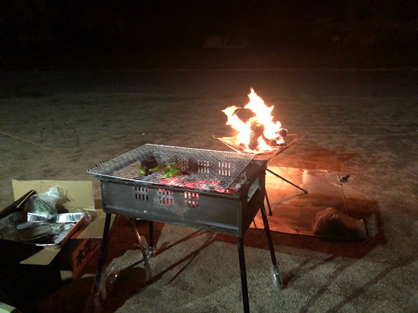(白崎海洋公園ｷｬﾝﾌﾟ場)ｵｰﾄｻｲﾄの電源や焚火は？ﾄｲﾚや調理場がきれい！